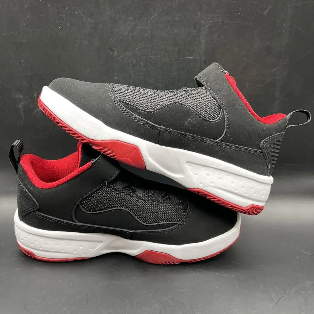Jordan Max Aura 2 Boys' Sneakers Black Red White Mid Top Size 1Y